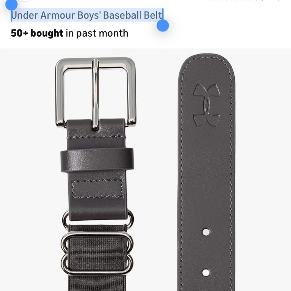 Under Armour Boys' Baseball Belt Youth in grey